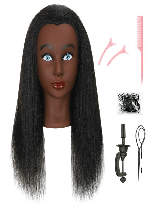 LECIPO 100% Real Human Hair Mannequin Head with Stand Manikin Cosmetology Doll Training Head for Hairdresser Practice Braiding Styling Curling Cutting Display - Image 1